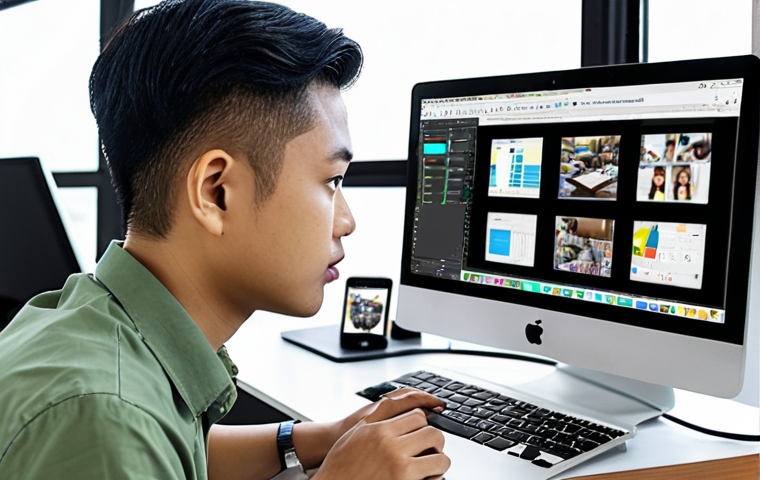 ** A young Malaysian professional skillfully using various digital tools (graphic design software, data analytics dashboard, social media management platform) at a modern co-working space. The atmosphere is bright and collaborative. The image should convey the concept of mastering digital skills for the future of work in Malaysia.
**
